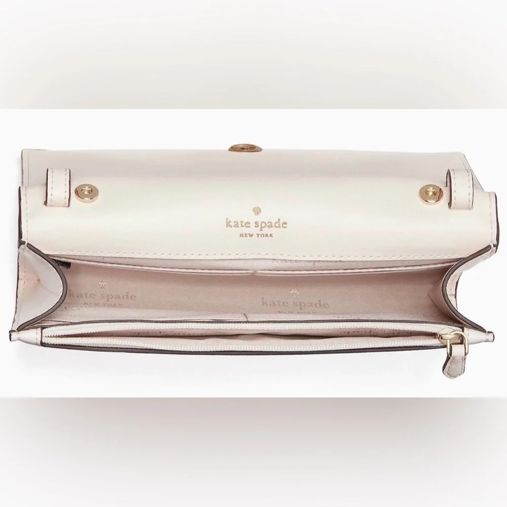 Kate Spade Perry White Leather Floral Crossbody Bag - EUC - Retails $239